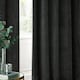 image 5 of Paoletti Neptune Fully Lined Velvet Eyelet Curtain Pair, 229cm width x 183cm drop | Grey | Charcoal | 1