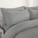 image 3 of OHS Soft Microfibre Plain Duvet Cover and Pillowcase Set, Single - Grey