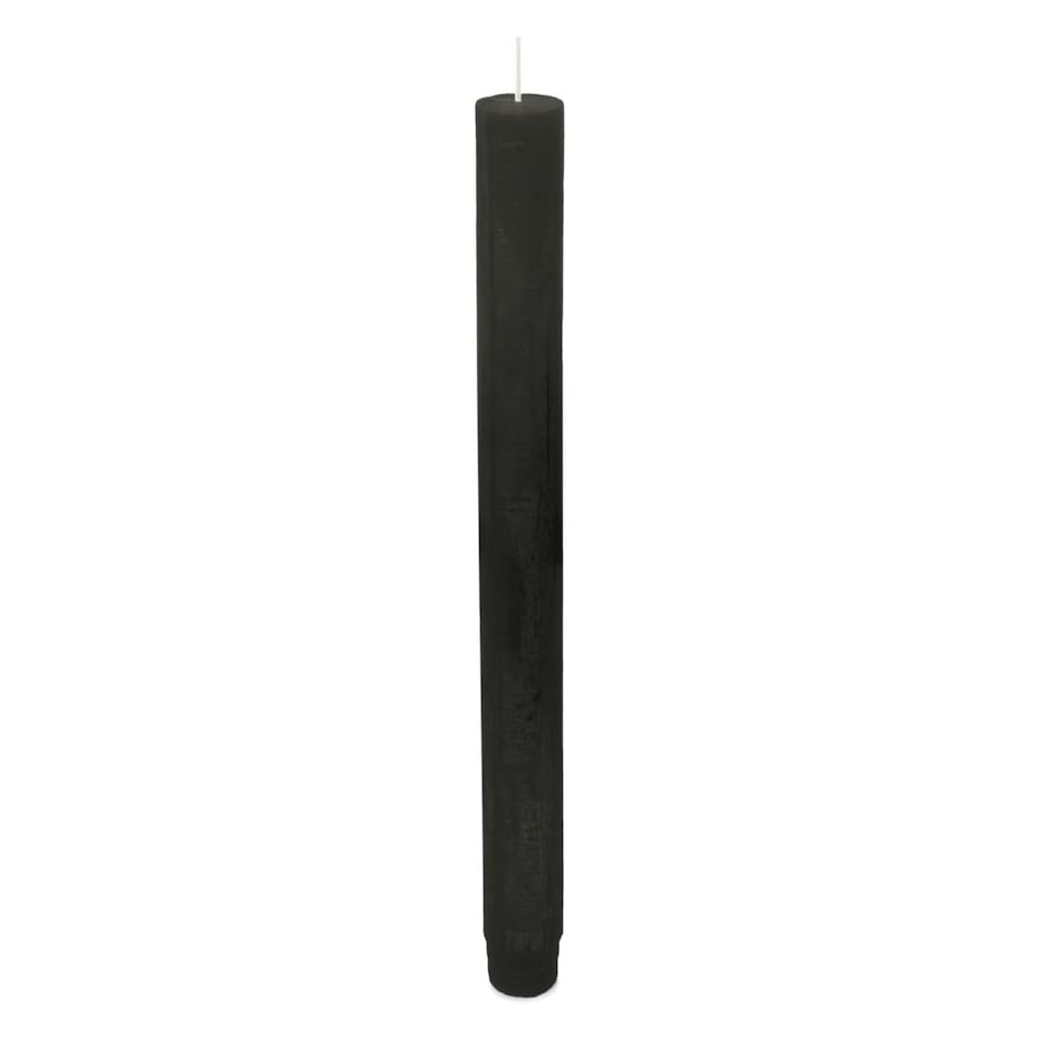 image 1 of Spaas Pack of 12 Rustic Unscented Dinner Candles 25cm - Black | Black | One Size | 1