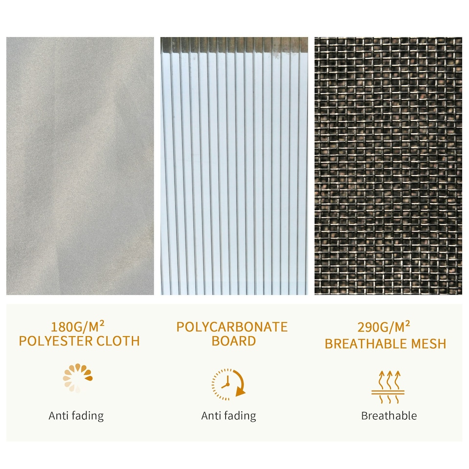 image 1 of Outsunny 3x3.6(m) Polycarbonate Hardtop Gazebo w/ Double Roof & Aluminium Frame