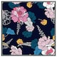 image 3 of Pink flowers on navy (Picture Frame) Brown | M
