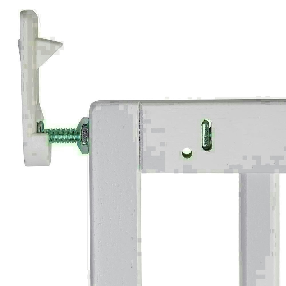 image 1 of Bettacare Chunky Wooden Screw Fit Dog Gate, 63.5cm - 105.5cm, White, Wooden Dog Gate Gate, Screw Fit Pet Stair Gate, Puppy Gate