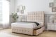 image 4 of Sloomy Berlin Sand Naples Divan Bed Base 2 Drawers Right Side With 54 Inch Floor Standing Headboard & 12 Inch Matching Footboard | Cream | Sand | Single | 1