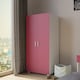 image 4 of White Kids 2-Door Wardrobe | Pink | 1