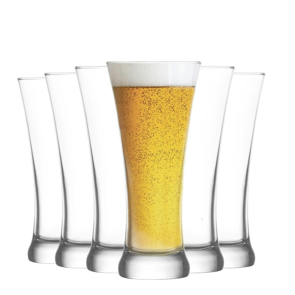 image 1 of LAV Sorgum Pilsner Beer Glasses - 380ml - Clear - Pack of 6 Clear