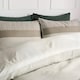 image 2 of OHS Multi Stripe Bedding Set Microfibre Duvet Cover with Pillowcase | Green | Sage | Double