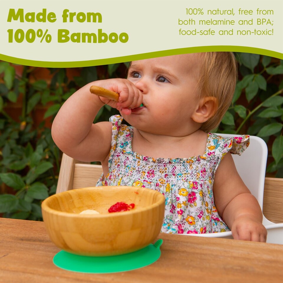 image 1 of Tiny Dining Bamboo Suction Bowl - Navy Blue | Blue | Navy Blue