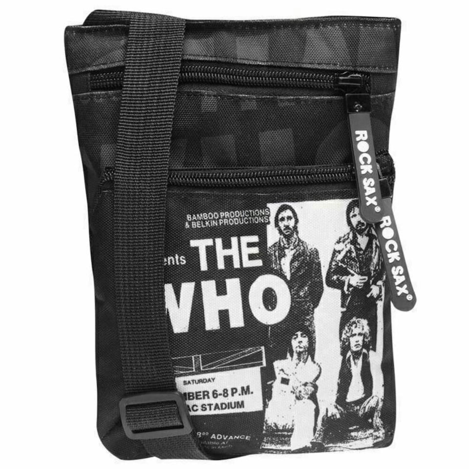 image 1 of Rock Sax Presents The Who Crossbody Bag - Black/White - One Size Black