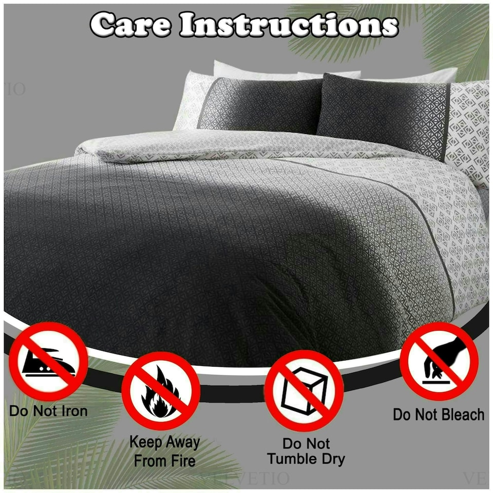 image 1 of VELVETIO Urban Ombre Duvet Cover Set Reversible Polycotton Easy Care Beddings Grey | Super King