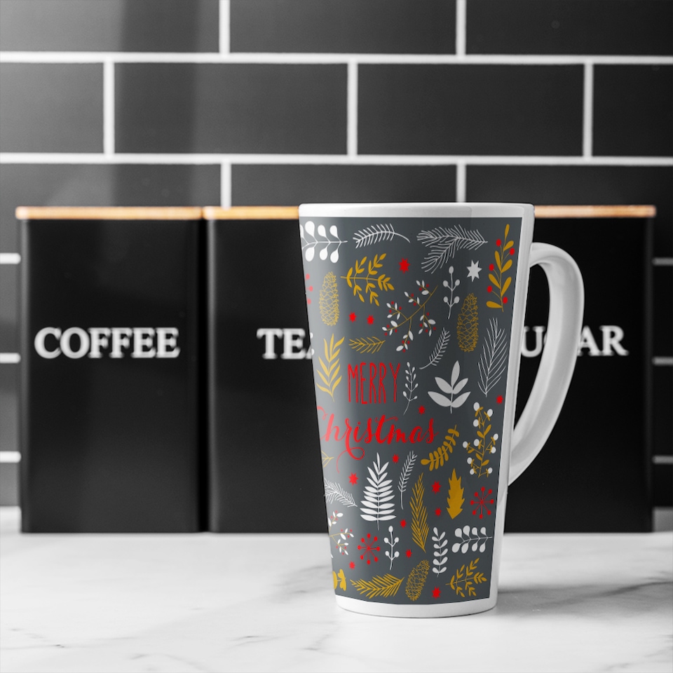 image 1 of Merry Christmas Lettering Dining Latte Mug