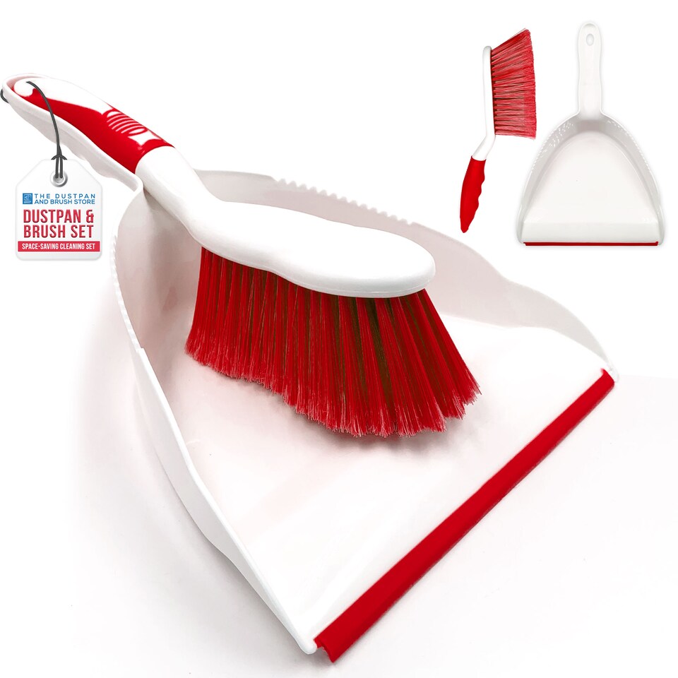 image 1 of Durable Bristles and Easy Sweep Dustpan and Brush Set