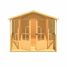 Delmora 8 x 18 Shiplap Summerhouse with Veranda - Wood - L5380 x W2456 x H2174 mm Brown