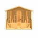 image 1 of Delmora 8 x 18 Shiplap Summerhouse with Veranda - Wood - L5380 x W2456 x H2174 mm Brown