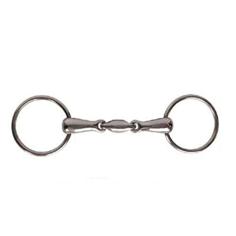 JP Korsteel Stainless Steel Oval Link Loose Ring Snaffle - Silver - 5in