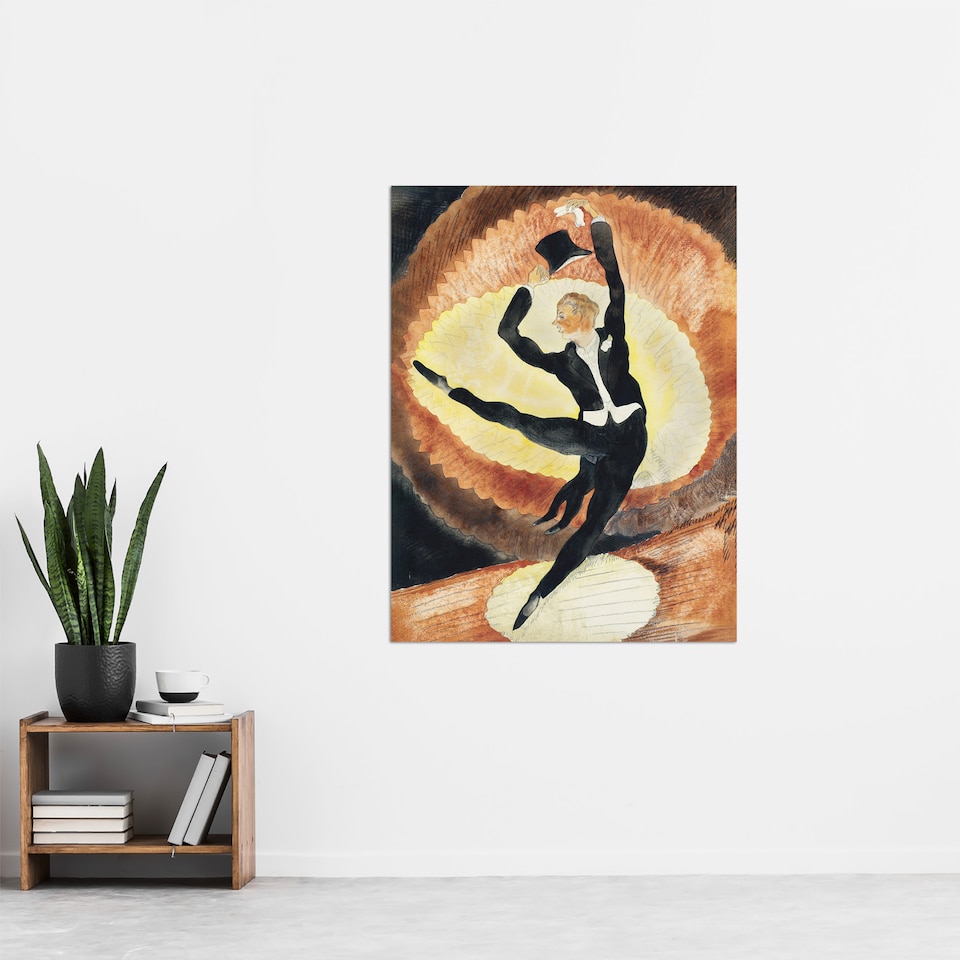 image 1 of Acrobatic Male Dancer with Top Hat Demuth Huge Wall Art Poster Print 24X32"