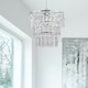 image 8 of First Choice Lighting Set of 2 Three Tier Acrylic Crystal Light Shades Clear | Chrome