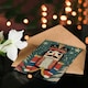 image 4 of Nutcracker Soldier Doll Pine Trees Snow Blank For Him Or Her Art Xmas Festive Christmas Card