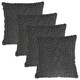 image 1 of OHS 4 x Cable Knit Sherpa Texture Cushion Covers, 45x45cm - Grey