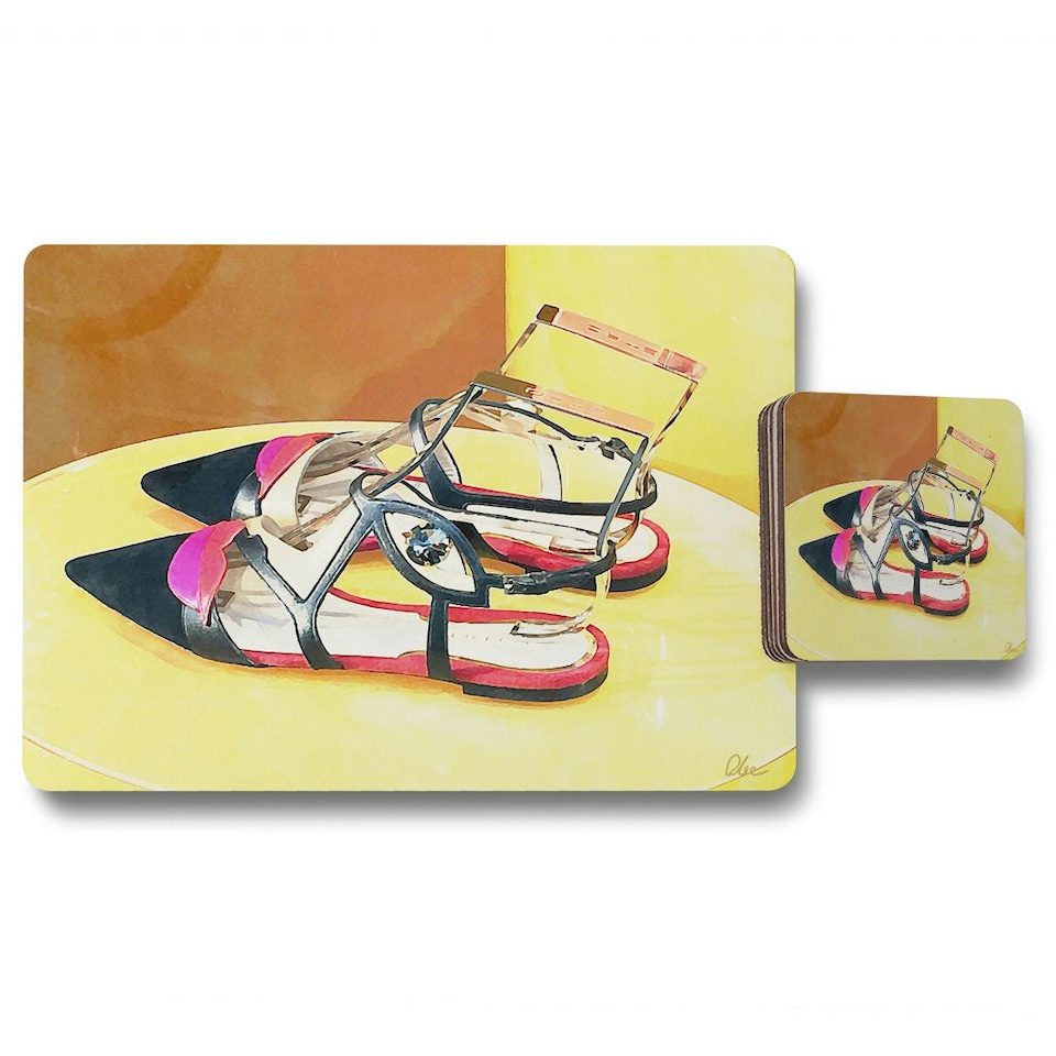 Pionty Shoes (Placemat & Coaster Set)