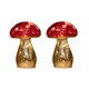 image 2 of Pair of 16cm Battery Light up Christmas Mushroom Decoration with Warm White LEDs