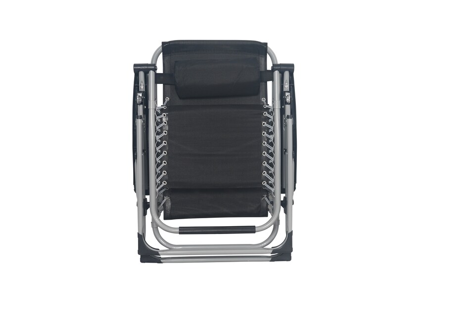 image 1 of Groundlevel Luxury Gravity Garden Sun Lounger Relaxer Chair with Cushion | Grey | Grey