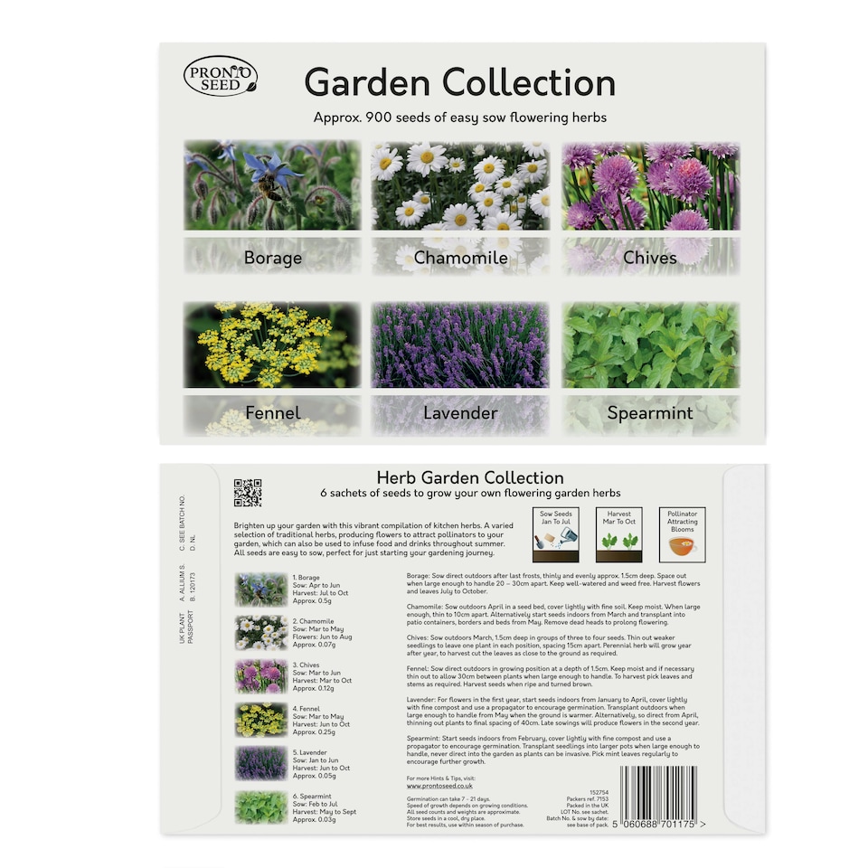 image 1 of Pronto Seed Herb Seeds Bumper Pack – 24 Culinary Herb Varieties, Over 2,600 Seeds for Kitchen & Garden Growing