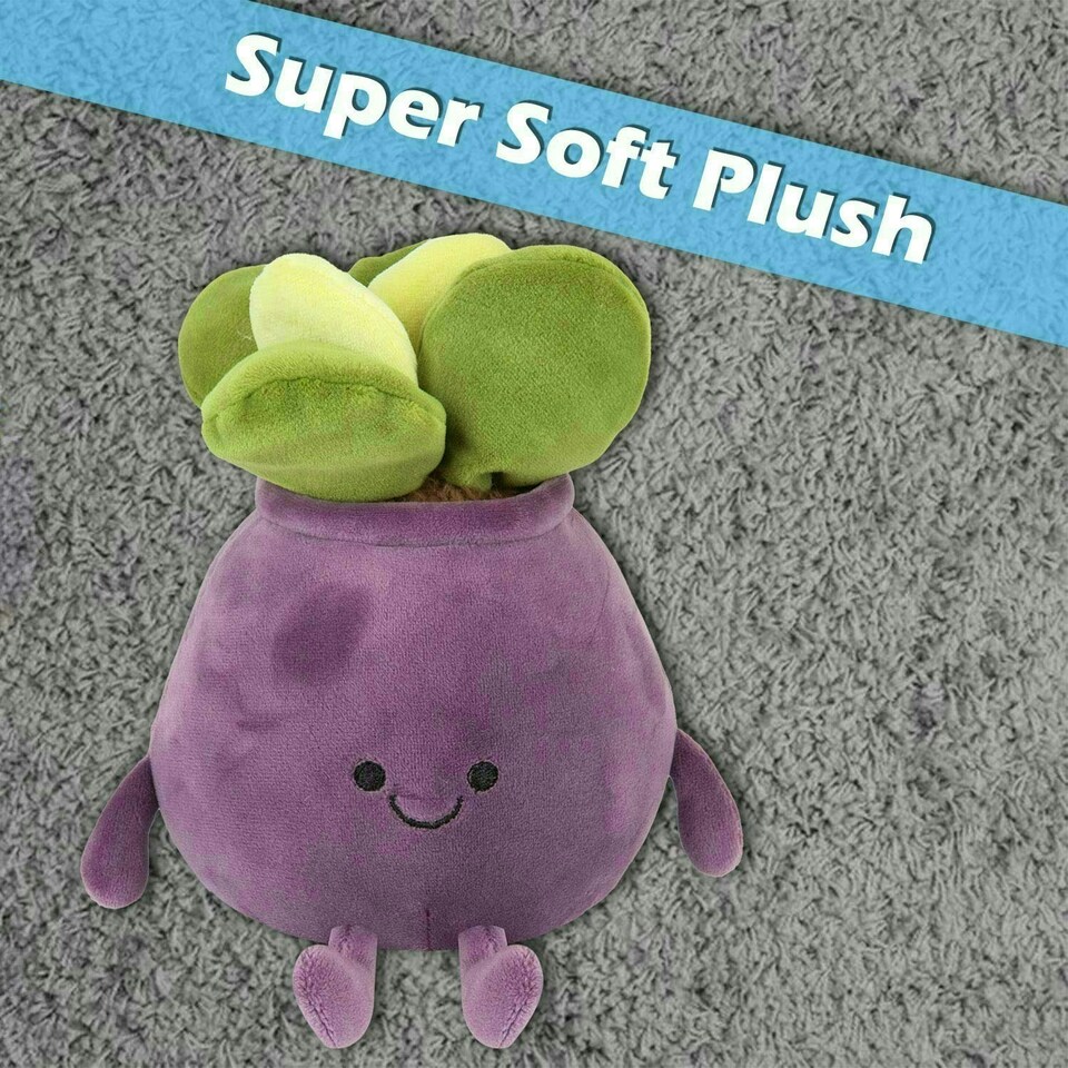 image 1 of Potted Plants Soft Toy Cute Plushie Huggable Cuddly Stuffed Toy 20cm Purple
