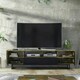 image 3 of TV Unit 200cm Rustic Industrial Oak with Black Doors and Metal Frame | Brown | Black | One Size | 1