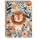 image 1 of Cute Lion in Tropical Jungle Flowers Watercolour Birthday Card