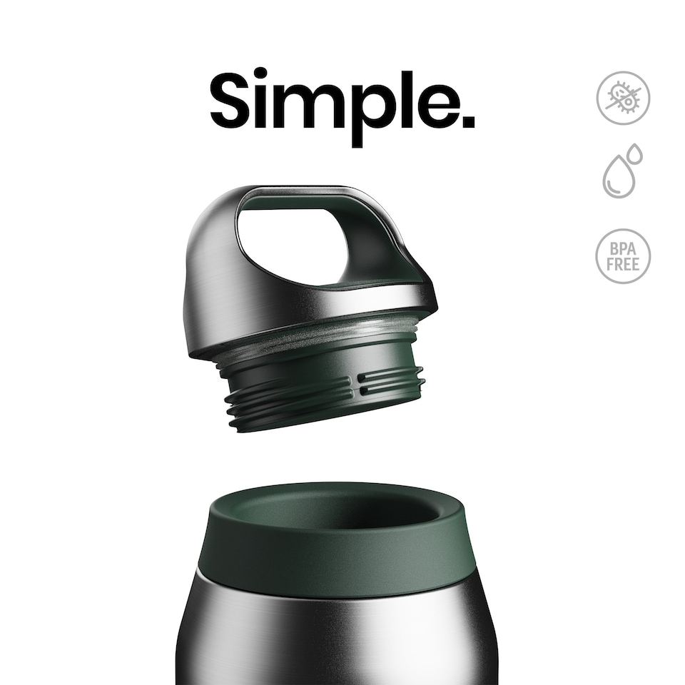 image 1 of ION8 ROAM Insulated Steel Water Bottle, Rubberised, 655ml / 22oz