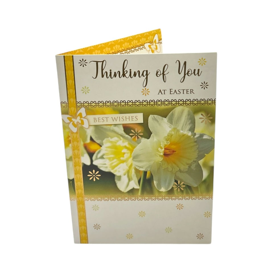 image 1 of Thinking Of You White Daffodil Flowers Design Easter Card