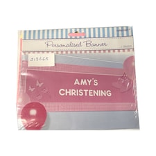 Amscan Customisable Christening Banner - Pink - One Size