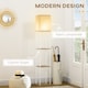 image 3 of HOMCOM Modern Floor Lamp with Shelves, 3 Layer Shelf Tall Standing Lamp with Fabric Lampshade, Pull Chain Switch for Living Room, Bedroom, Bulb not Included, White