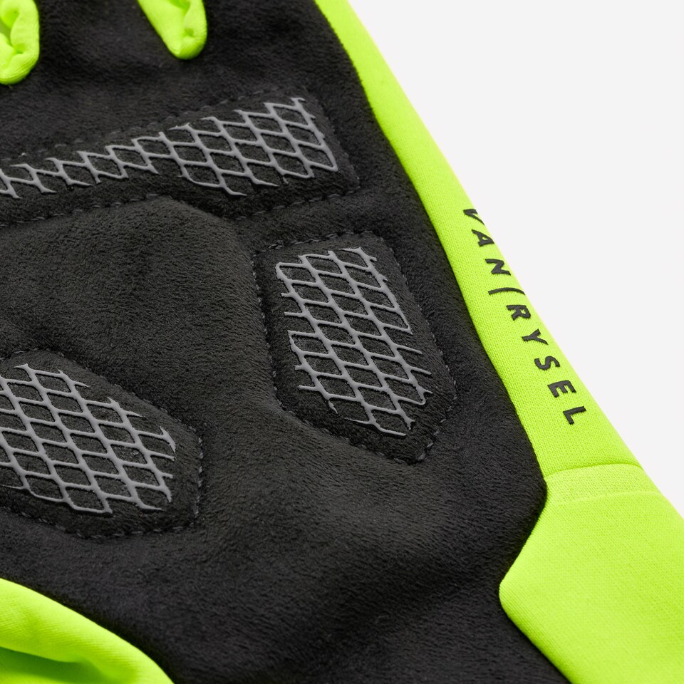 image 1 of Decathlon Adult Cycling Gloves Neon Yellow - 500 Series