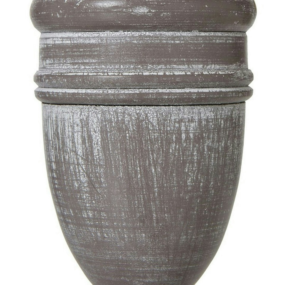 image 1 of Metis Urn Table Lamp with Linen Shade - Wood - L12 x W12 x H26 cm - White White