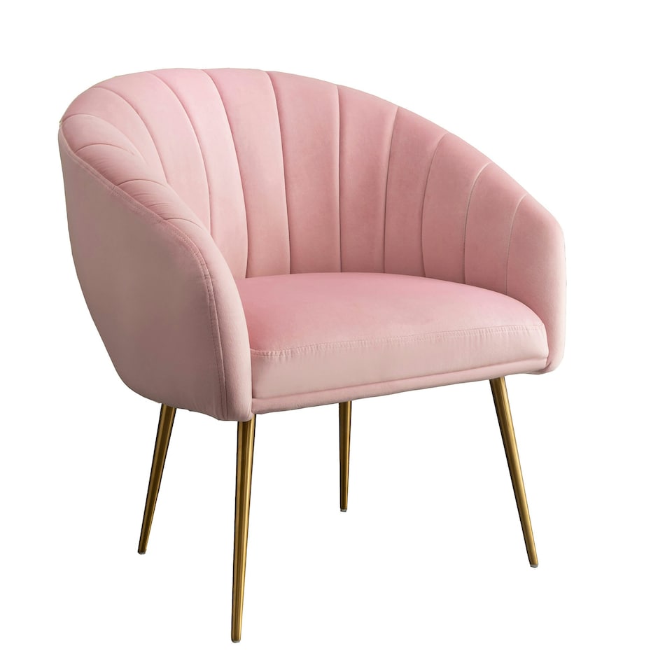 image 1 of Helena Velvet Accent Chair - Pink