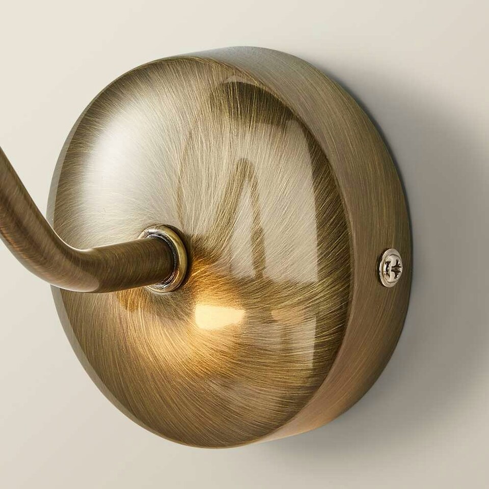 image 1 of ValueLights Traditional Adjustable Twin Picture Wall Light In Antique Brass Effect Finish
