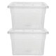 image 2 of 2 x Clear Plastic Stackable Transparent Storage Boxes 22 Litre Complete With Lids Clear