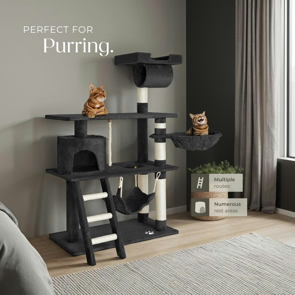 image 1 of Cat Tree Marcel - 141 cm, sisal cat scratching post - Black