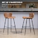 image 3 of HOMCOM Bar Stools Set of 2, PU Leather Bar Chairs with Back and Steel Legs