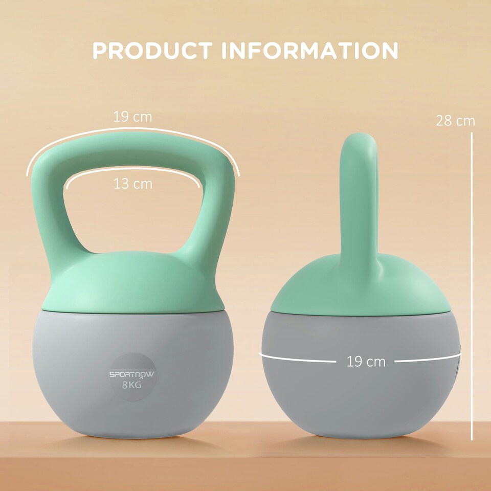 image 1 of SPORTNOW Kettlebell with Soft Body and Non-Slip Handle