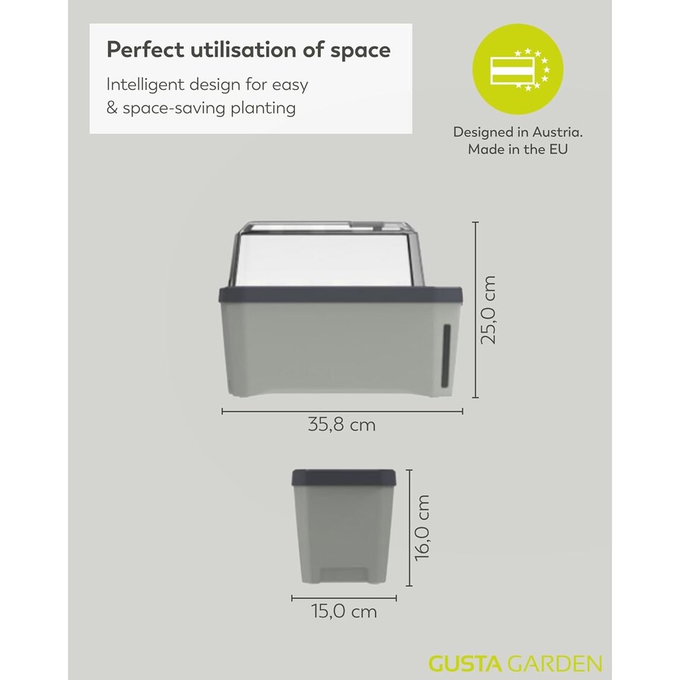 image 1 of Gusta Garden Harry Herbs 4-in-1 herb pot white - plant pot - self-watering system - 0.5L water reservoir & 5L soil capacity