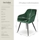 image 6 of Dining Chair Marilyn - with armrests, padded, velvet look, black steel legs - Set of 2 Green | Dark Green/Black