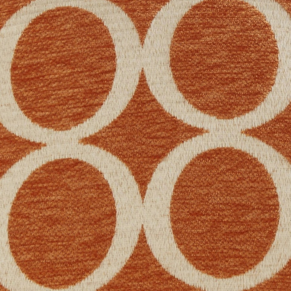 image 1 of Geometric O Chenille 45cm x 45cm Orange Cushion Set of 4 | Orange | Cream | 45cm x 45cm x 10cm | 4