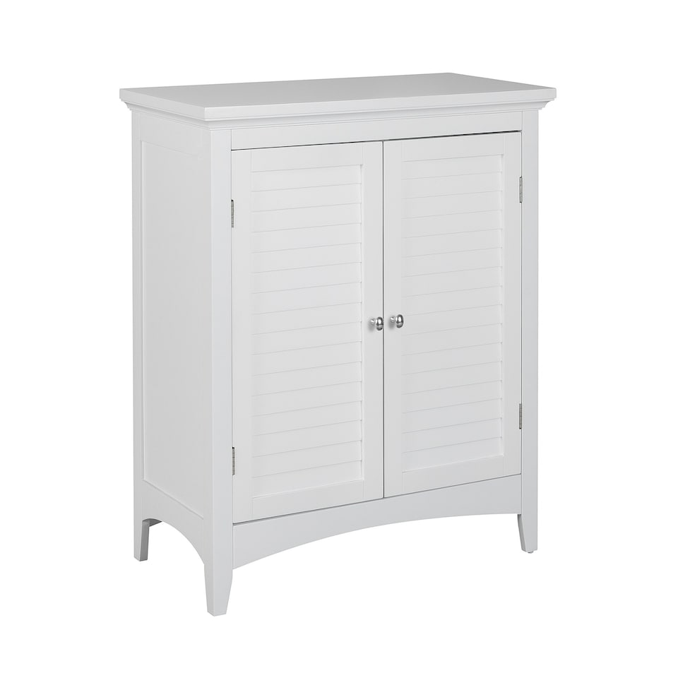image 1 of Teamson Home Glancy Free Standing Floor Storage Cabinet with Louvered Doors Adjustable Shelves