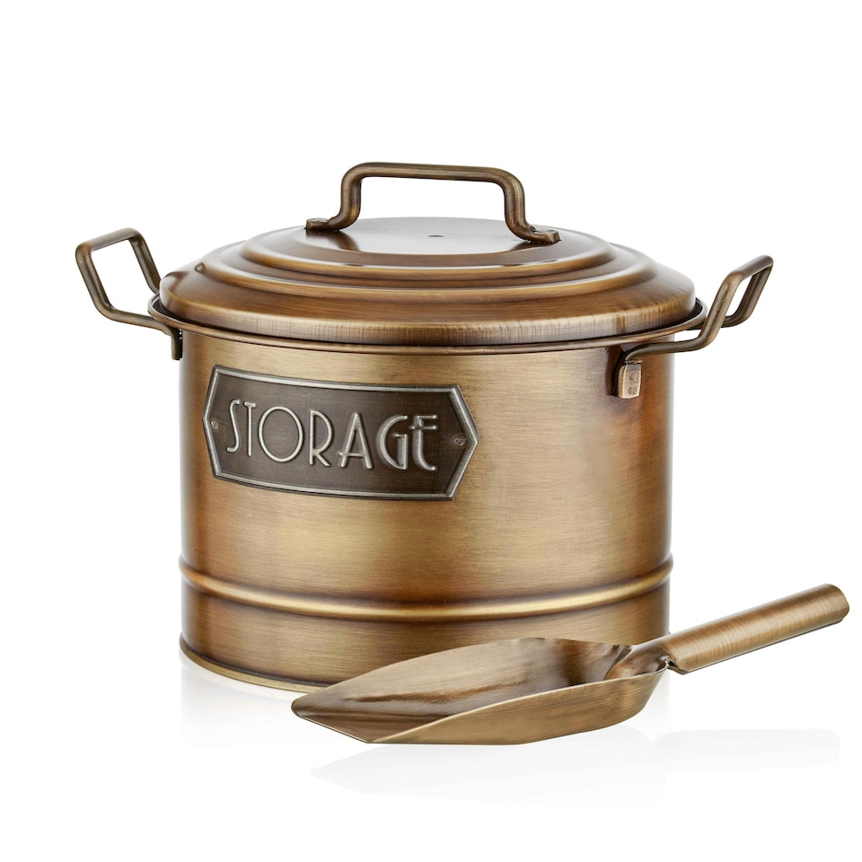 image 1 of Gold Kitchen Storage Bin