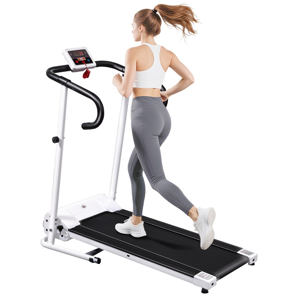 image 1 of HOMCOM Folding Treadmill Home Running Fitness Machine with Safety Stopper