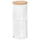image 1 of Harbour Housewares Reusable Plastic Stacking Bathroom Canister with Bamboo Lid