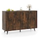 image 1 of COSTWAY Buffet Sideboard Modern 4-Door Storage Cabinet Brown Brown