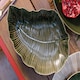 image 2 of Mikasa Serving Dish Green Stoneware Leaf Shaped 31.5cm | Green